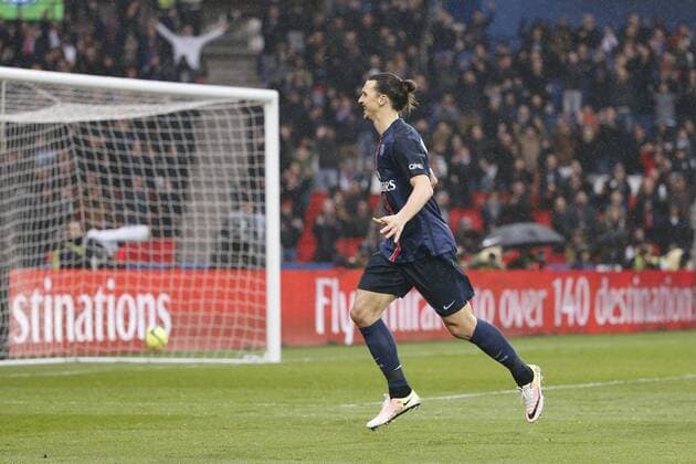 Zlatan Ibrahimovic (psg) inscrit un nouveau but, joie FOOTBALL : Paris st Germain vs OGC Nice - Ligue 1 - 02 04 2016 StephaneAllaman Panoramic 