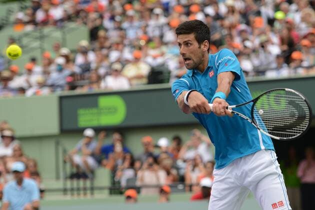 April 3, 2016 - Miami, Florida, United States - NOVAK DJOKOVIC in action during his match vs. K. Nishikori in the final of the Miami Open. Tennis 2016 - Miami Open - Day 14 - ZUMAl132