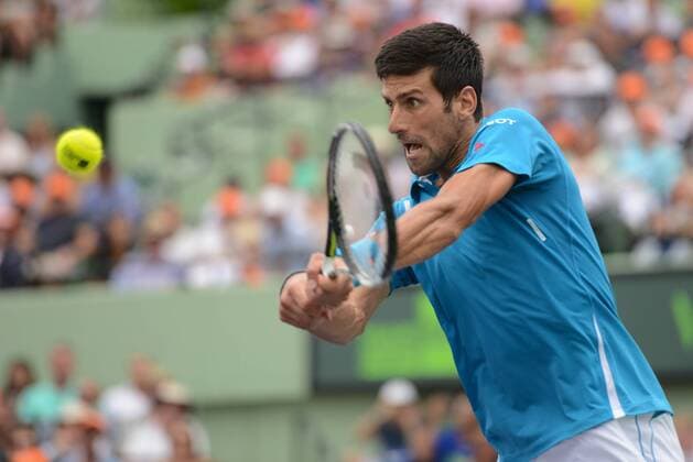 April 3, 2016 - Miami, Florida, United States - NOVAK DJOKOVIC in action during his match vs. K. Nishikori in the final of the Miami Open. Tennis 2016 - Miami Open - Day 14 - ZUMAl132