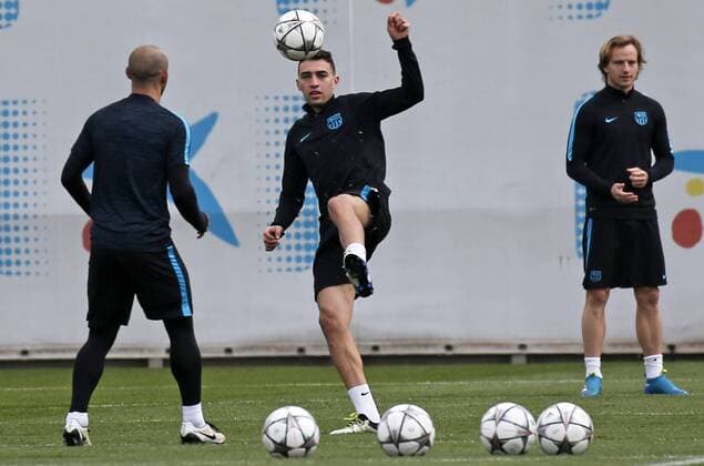 BARCELONA -april 04- SPAIN: Munir during the training before the Champions League match against Atletico de Madrid, celebrated at the Ciutat Deportiva Joan Gamper, on april 04, 2016. Photo: Joan Valls Urbanandsport Cordion Press  xJoanxValls Urbanandsportx xFC-BARCELONA-TRAINING-CHAMPIONS-LEAGUEx