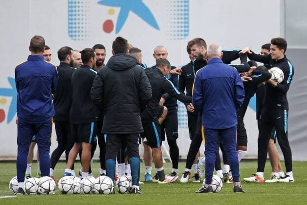 BARCELONA -april 04- SPAIN: FC Barcelona Barca players during the training before the Champions League match against Atletico de Madrid, celebrated at the Ciutat Deportiva Joan Gamper, on april 04, 2016. Photo: Joan Valls Urbanandsport Cordion Press  xJoanxValls Urbanandsportx xFC-BARCELONA-TRAINING-CHAMPIONS-LEAGUEx