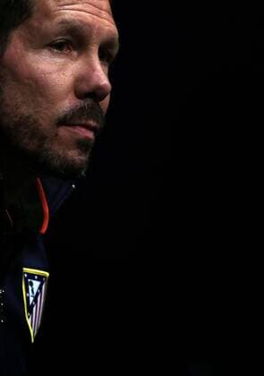 Atletico Madrid s Argentinian coach Diego pablo Simeone during a press conference PK Pressekonferenz held prior to a team s training session at Joan Gamper Sports City in Sat Joan Despi, Catalonia, northeastern Spain, 04 April 2016. Atletico Madrid will face FC Barcelona Barca in a Champions League quarter finals first leg soccer match the upcoming 05 April. EFE Alberto Estevez PRESS CONFERENCE !ACHTUNG: NUR REDAKTIONELLE NUTZUNG!  GRA315 20160404-635953913205171531