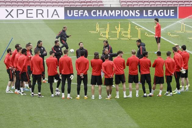 Atletico de Madrid s team during training session. April 4,2016.  (20160404113)