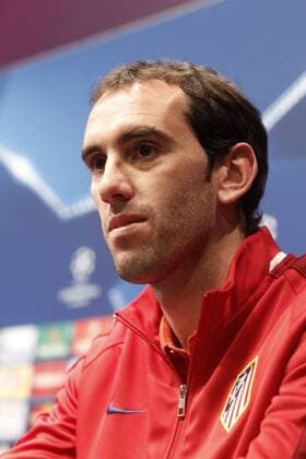 Atletico de Madrid s Diego Godin in press conference PK Pressekonferenz before Champions League training session. April 4,2016.  (2016040479)