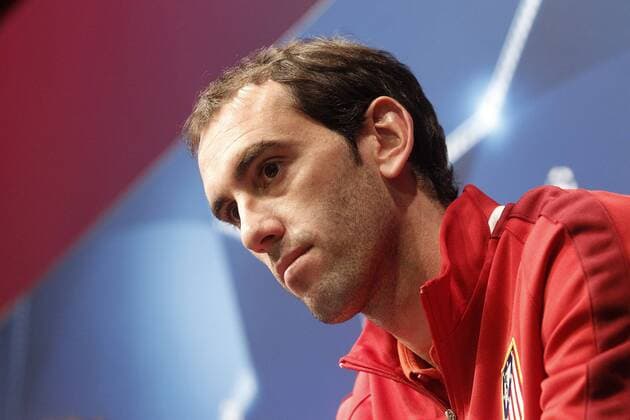 Atletico de Madrid s Diego Godin in press conference PK Pressekonferenz before Champions League training session. April 4,2016.  (2016040480)