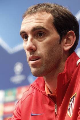 Atletico de Madrid s Diego Godin in press conference PK Pressekonferenz before Champions League training session. April 4,2016.  (2016040481)