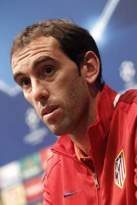 Atletico de Madrid s Diego Godin in press conference PK Pressekonferenz before Champions League training session. April 4,2016.  (2016040493)