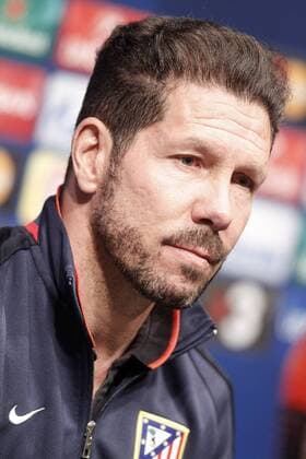 Atletico de Madrid s coach Diego Pablo Cholo Simeone in press conference PK Pressekonferenz before Champions League training session. April 4,2016.  (20160404104)