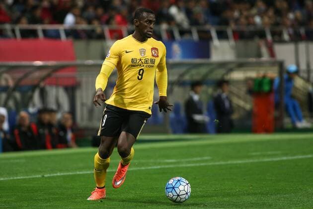SAITAMA, JAPAN - APRIL 05: (CHINA OUT) Jackson Martinez 9 of Guangzhou Evergrande drives the ball during the AFC Champions League Group H match between Urawa Red Diamonds and Guangzhou Evergrande at the Saitama Stadium on April 5, 2016 in Saitama, Japan.  CFP482263893 