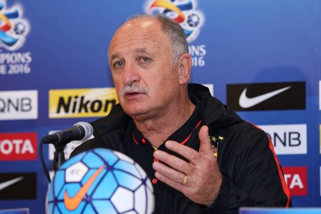 SAITAMA, JAPAN - APRIL 05: (CHINA OUT) Luiz Felipe Scolari, head coach of Guangzhou Evergrande attends a press conference PK Pressekonferenz after the AFC Champions League Group H match between Urawa Red Diamonds and Guangzhou Evergrande at the Saitama Stadium on April 5, 2016 in Saitama, Japan.  CFP482263404 