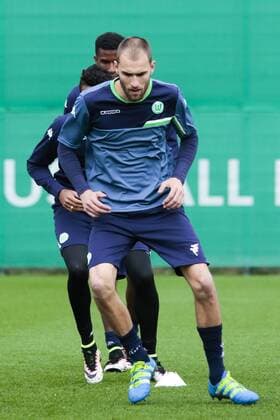 Fußball, UEFA Champions League, Pressekonferenz und Abschlusstraining VfL Wolfsburg und Real Madrid; Bas Dost (Wolfsburg, 1Almuth Schult (Wolfsburg, 1). xtgx