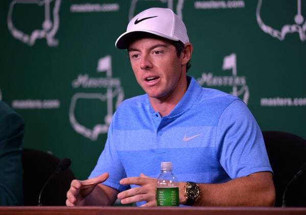 Rory McIlroy speaks to the media during a press conference PK Pressekonferenz before the 2016 Masters Tournament at Augusta National in Augusta, Georgia on April 5, 2016.  AUG20160405329 KEVINxDIETSCH