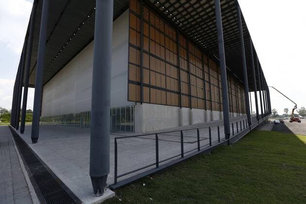 Olympia 2016 in Rio, Sportstätte Arena de la Juventud für Basketball und Fechten-Moderner Fünfkampf A general view of the Arena Juventud stadoium at Deodoro Olympic Park during a correspondents visit in Rio de Janeiro, Brazil 5 April 2016. The premises will be the venue of 11 olympic categories. EFE Marcelo Sayao RIO DE JANEIRO FINALIZES Olympic Games Olympische Spiele Olympia OS PREMISES !ACHTUNG: NUR REDAKTIONELLE NUTZUNG!  RDJ005 20160405-635954870883455381