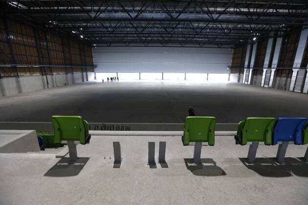 Olympia 2016 in Rio, Sportstätte Arena de la Juventud für Basketball und Fechten-Moderner Fünfkampf A general view of the Arena Juventud stadoium at Deodoro Olympic Park during a correspondents visit in Rio de Janeiro, Brazil 5 April 2016. The premises will be the venue of 11 olympic categories. EFE Marcelo Sayao RIO DE JANEIRO FINALIZES Olympic Games Olympische Spiele Olympia OS PREMISES !ACHTUNG: NUR REDAKTIONELLE NUTZUNG!  RDJ006 20160405-635954870898275191