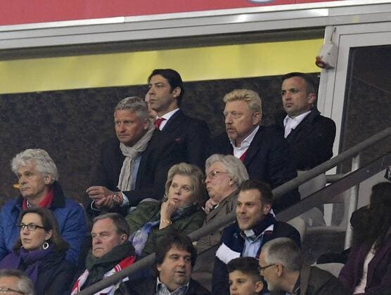 05.04.2016, Fussball Championsleague 2015 2016, Viertelfinale Hinspiel, FC Bayern München - Benfica Lissabon, in der Allianzarena München. Boris Becker (re. oben) auf der VIP-Tribüne. 
