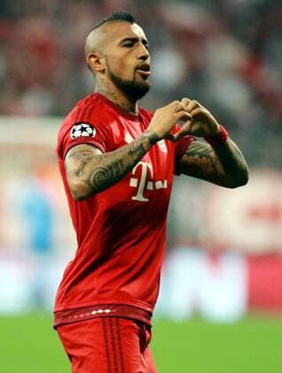 Arturo Vidal (FC Bayern) - Torjubel Fussball UEFA Champions League FC Bayern München - Benfica Lissabon 05.04.2016