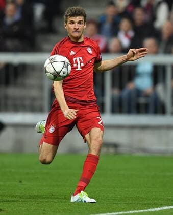 FUSSBALL CHAMPIONS LEAGUE SAISON 2015 2016 VIERTELFINALE HINSPIEL FC Bayern Muenchen - Benfica Lissabon 05.04.2016 Thomas Mueller (FC Bayern Muenchen) 