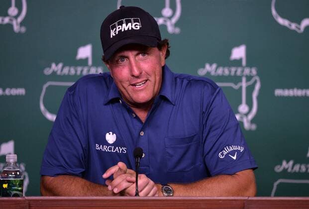 Phil Mickelson speaks to the media during a press conference PK Pressekonferenz before the 2016 Masters Tournament at Augusta National in Augusta, Georgia on April 5, 2016.  AUG20160405338 KEVINxDIETSCH