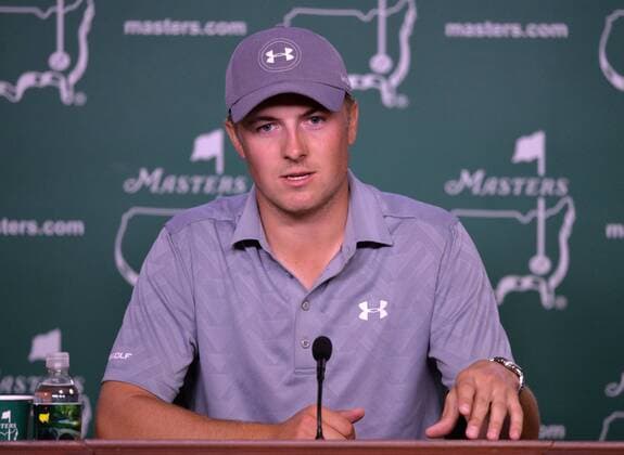 Golf, The Masters in Augusta, Jordan Spieth PK Jordan Spieth speaks to the media during a press conference PK Pressekonferenz before the 2016 Masters Tournament at Augusta National in Augusta, Georgia on April 5, 2016.  AUG20160405345 KEVINxDIETSCH
