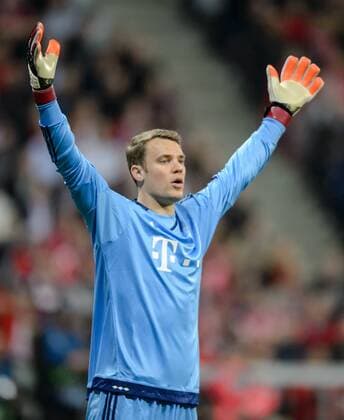 Fußball, Champions League, Viertelfinale, FC Bayern München - Benfica Lissabon 5. April 2016: Muenchen, Allianz Arena: Fussball UEFA Champions League, Viertelfinale: FC Bayern Muenchen - Benfica Lissabon: Muenchens Torwart Manuel Neuer.
