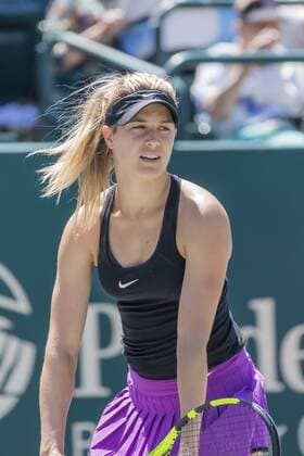 April 5, 2016 - Charleston, SC, U.S. - Charleston, SC - Apr 05, 2016: Eugenie Bouchard (CAN) plays against Alexandra Dulgheru (ROU) during the Volvo Car Open at the Family Circle Tennis Center in Charleston, SC. Tennis 2016: WTA Tennis Damen Volvo Car Open Apr 05 - ZUMAa55_