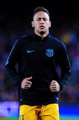 April 5, 2016 - Barcelona, Catalonia, Spain - Neymar Jr., of F.C. Barcelona before start the F.C. Barcelona vs Atletico de Madrid quarters of final UEFA Champions League match in Barcelona, 5 of April, 2016. FC Barcelona Barca v Club Atletico de Madrid - UEFA Champions League quarters of final  - ZUMAn230