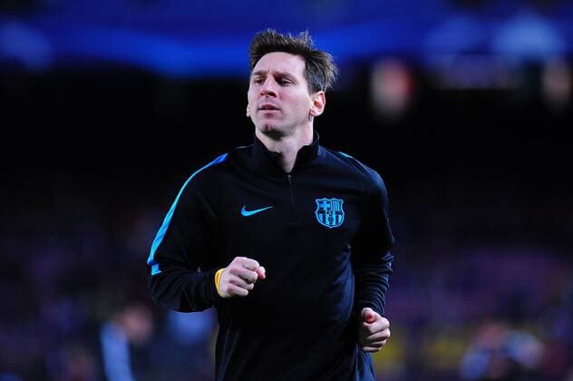 April 5, 2016 - Barcelona, Catalonia, Spain - Lionel Messi, of F.C. Barcelona before start the F.C. Barcelona vs Atletico de Madrid quarters of final UEFA Champions League match in Barcelona, 5 of April, 2016. FC Barcelona Barca v Club Atletico de Madrid - UEFA Champions League quarters of final  - ZUMAn230