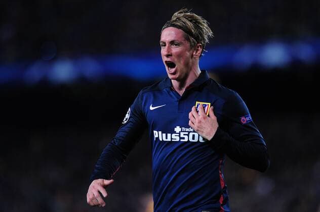 April 5, 2016 - Barcelona, Catalonia, Spain - Fernando Torres of Atltico de Madrid, celebrating his goal during the F.C. Barcelona vs Atletico de Madrid quarters of final UEFA Champions League match in Barcelona, 5 of April, 2016. FC Barcelona Barca v Club Atletico de Madrid - UEFA Champions League quarters of final  - ZUMAn230