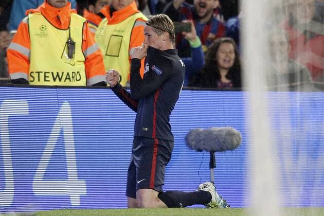 Fußball, Champions League, Viertelfinale, FC Barcelona - Atletico Madrid Atletico de Madrid s Fernando Torres celebrates goal during Champions League 2015 2016 match. April 5,2016.  (2016040514)