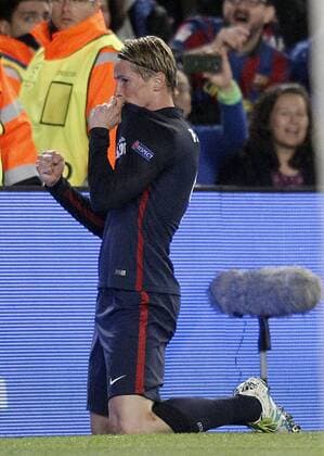 Fußball, Champions League, Viertelfinale, FC Barcelona - Atletico Madrid Atletico de Madrid s Fernando Torres celebrates goal during Champions League 2015 2016 match. April 5,2016.  (2016040515)