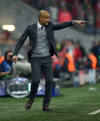 Fußball, Champions League, Viertelfinale, FC Bayern München - Benfica Lissabon FUSSBALL CHAMPIONS LEAGUE SAISON 2015 2016 VIERTELFINALE HINSPIEL FC Bayern Muenchen - Benfica Lissabon 05.04.2016 Trainer Pep Guardiola (FC Bayern Muenchen) 