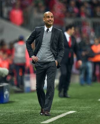 Fußball, Champions League, Viertelfinale, FC Bayern München - Benfica Lissabon FUSSBALL CHAMPIONS LEAGUE SAISON 2015 2016 VIERTELFINALE HINSPIEL FC Bayern Muenchen - Benfica Lissabon 05.04.2016 Trainer Pep Guardiola (FC Bayern Muenchen) 