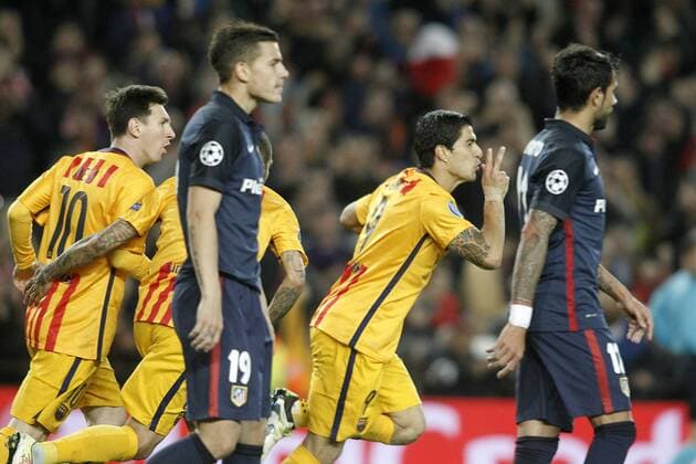FC Barcelona Barca s Luis Suarez celebrates goal during Champions League 2015 2016 match. April 5,2016.  (2016040538)