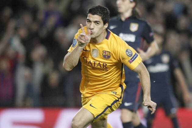 FC Barcelona Barca s Luis Suarez celebrates goal during Champions League 2015 2016 match. April 5,2016.  (2016040549)