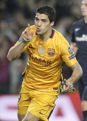 Themen der Woche - SPORT Bilder des Tages - SPORT FC Barcelona Barca s Luis Suarez celebrates goal during Champions League 2015 2016 match. April 5,2016.  (2016040550)