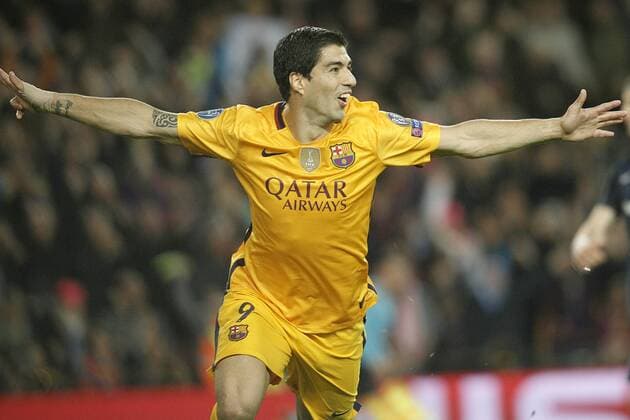 FC Barcelona Barca s Luis Suarez celebrates goal during Champions League 2015 2016 match. April 5,2016.  (2016040553)