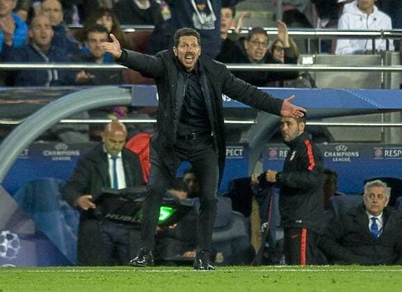 First leg of 1 4 Champions League 2015 2016 match between FC Barcelona Barca and Atletico Madrid. In this picture, Diego Simeone. xPACOxLARGOx 