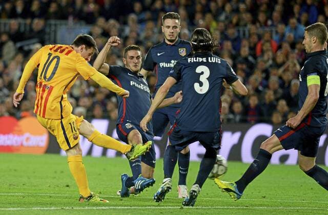 First leg of 1 4 Champions League 2015 2016 match between FC Barcelona Barca and Atletico Madrid. In this picture, Lionel Messi. xADRx 