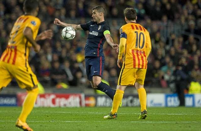 First leg of 1 4 Champions League 2015 2016 match between FC Barcelona Barca and Atletico Madrid. In this picture, Gabi. xPACOxLARGOx 
