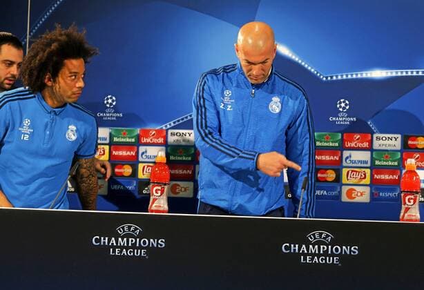 Real Madrid in Wolfsburg PK Pressekonferenz of Zinedine Zidane and Marcelo before Champions League. xPABLOGARCIAx 
