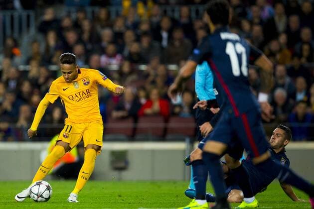 05.04.2016, xslx, Fussball UEFA Champions League, FC Barcelona Barca - Atletico Madrid, emspor, v.l. Neymar da Silva Jr (FC Barcelona), Koke (Atletico de Madrid)