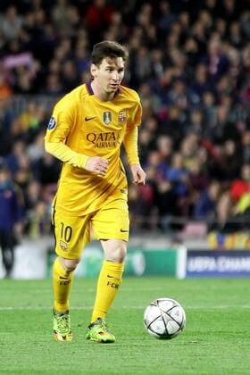 05.04.2016 Nou Camp, Barcelona, Spain. Uefa Champions League Quarter-finals 1st leg. FC Barcelona Barca against Atletico de Madrid. Messi in action during the match xAngelxBoludax  ActionPlus11725370