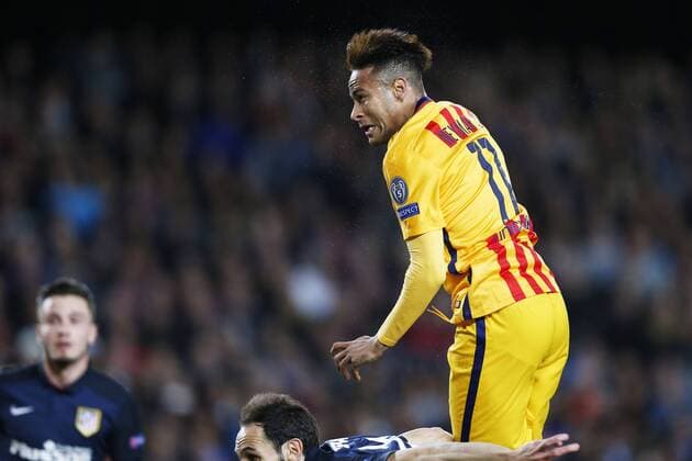 Neymar (Barcelona), APRIL 5, 2016 - Football Soccer : UEFA Champions League Quarter-finals 1st leg match between FC Barcelona Barca 2-1 Atletico de Madrid at Camp Nou stadium in Barcelona, Spain. Noxthirdxpartyxsales  (oqma018781)