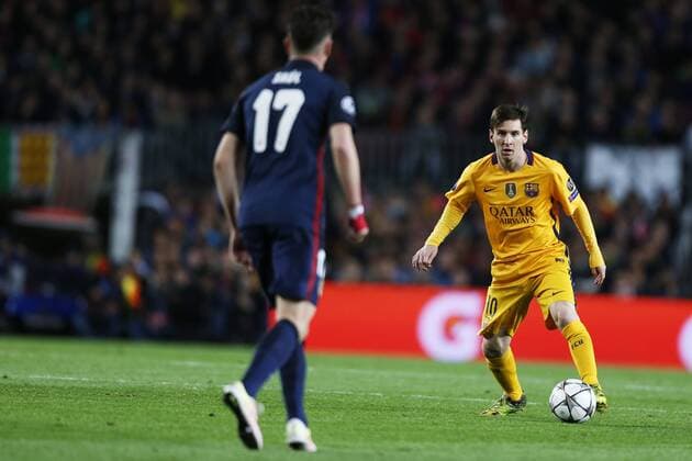 Lionel Messi (Barcelona), APRIL 5, 2016 - Football Soccer : UEFA Champions League Quarter-finals 1st leg match between FC Barcelona Barca 2-1 Atletico de Madrid at Camp Nou stadium in Barcelona, Spain. Noxthirdxpartyxsales  (oqma018782)