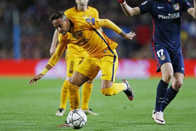 Neymar (Barcelona), APRIL 5, 2016 - Football Soccer : UEFA Champions League Quarter-finals 1st leg match between FC Barcelona Barca 2-1 Atletico de Madrid at Camp Nou stadium in Barcelona, Spain. Noxthirdxpartyxsales  (oqma018783)