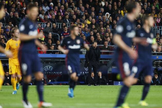 Diego Simeone (Atletico), APRIL 5, 2016 - Football Soccer : UEFA Champions League Quarter-finals 1st leg match between FC Barcelona Barca 2-1 Atletico de Madrid at Camp Nou stadium in Barcelona, Spain. Noxthirdxpartyxsales  (oqma018787)