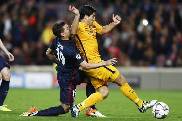 Luis Suarez (Barcelona), APRIL 5, 2016 - Football Soccer : UEFA Champions League Quarter-finals 1st leg match between FC Barcelona Barca 2-1 Atletico de Madrid at Camp Nou stadium in Barcelona, Spain. Noxthirdxpartyxsales  (oqma018792)