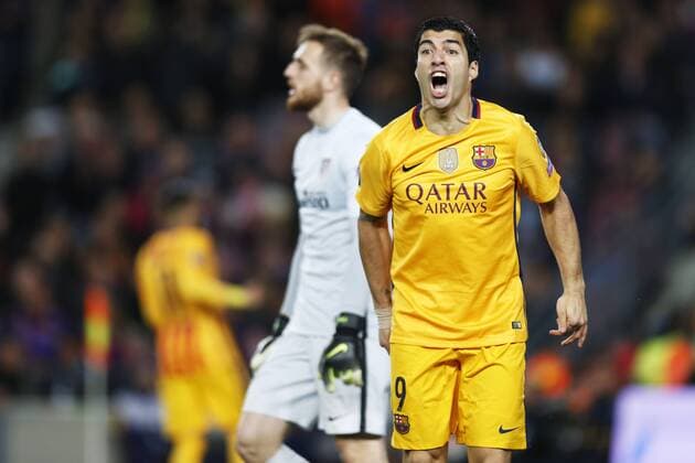 Luis Suarez (Barcelona), APRIL 5, 2016 - Football Soccer : UEFA Champions League Quarter-finals 1st leg match between FC Barcelona Barca 2-1 Atletico de Madrid at Camp Nou stadium in Barcelona, Spain. Noxthirdxpartyxsales  (oqma018794)