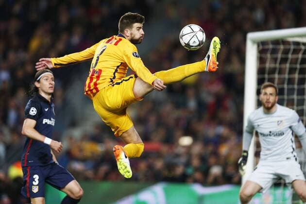 Gerard Pique (Barcelona), APRIL 5, 2016 - Football Soccer : UEFA Champions League Quarter-finals 1st leg match between FC Barcelona Barca 2-1 Atletico de Madrid at Camp Nou stadium in Barcelona, Spain. Noxthirdxpartyxsales  (oqma018798)
