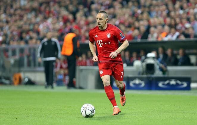 FC Bayern München - Benfica Lissabon Deutschland, München, 05.04.2016, Fussball, UEFA Champions League, Saison 2015 2016, Viertelfinale, Hinspiel, FC Bayern München - Benfica Lissabon (1:0): Franck Ribery (FC Bayern München).